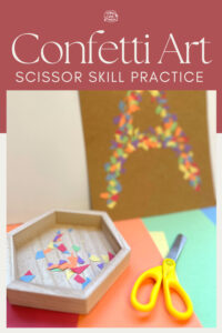 A confetti cutting bin is the perfect way for little ones to practice their scissor skills! And when they're all done, you can turn that magical confetti into a beautiful piece of art.
