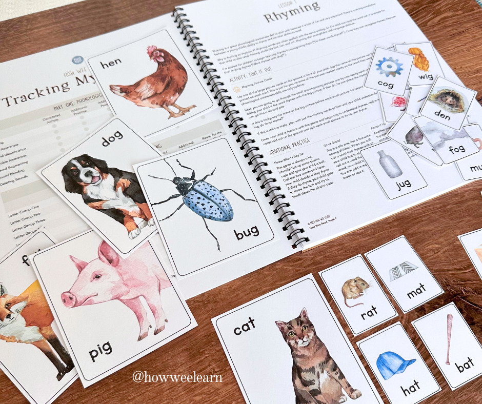 How Wee Read: Rhyming cards with a cat, rat, mat, hat, and bat