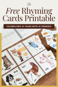Free Rhyming Cards Printable: Celebrating 10 Years with 10 Freebies