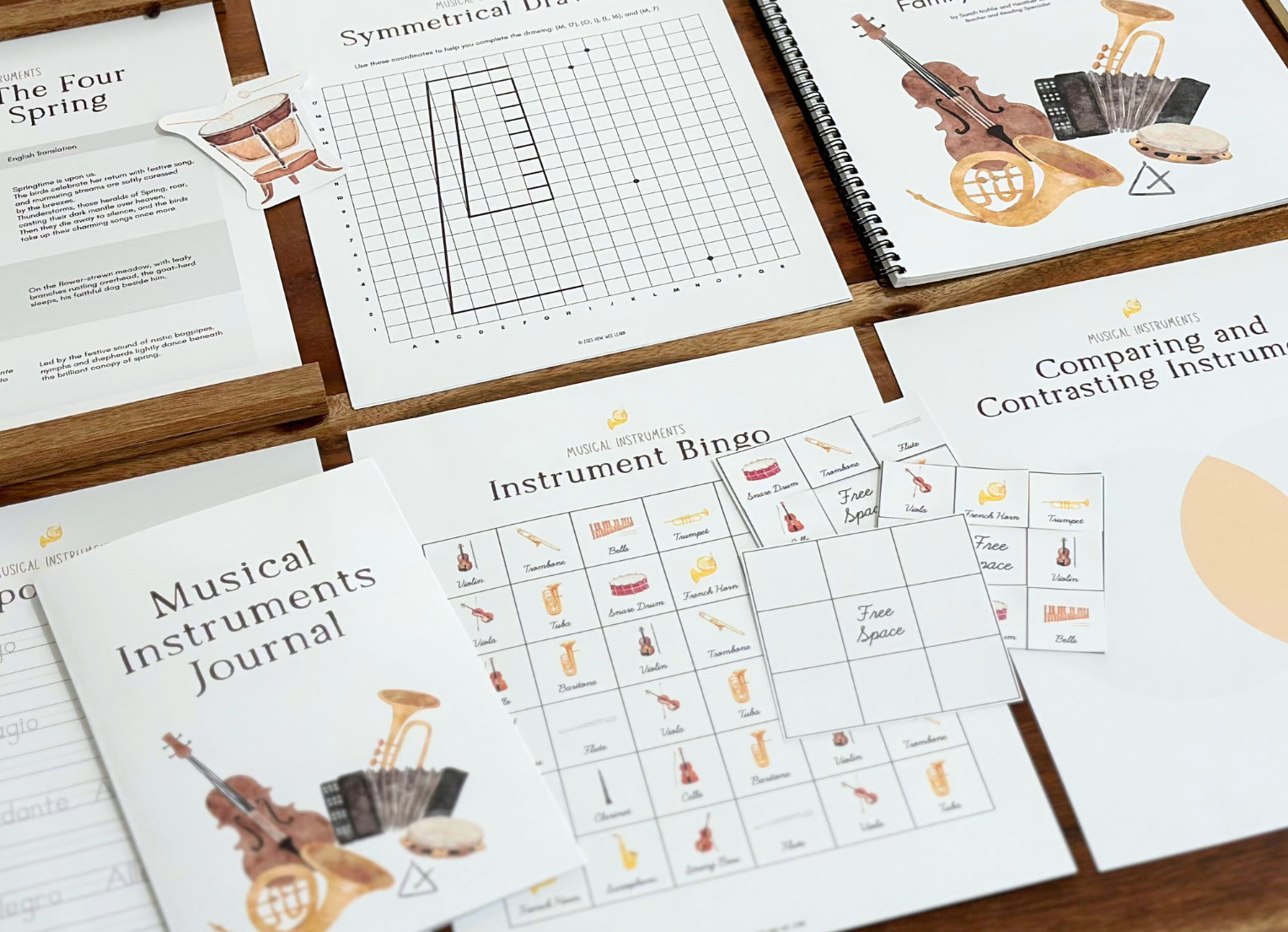 Musical Instruments Family Unit Study: Instrument Bingo