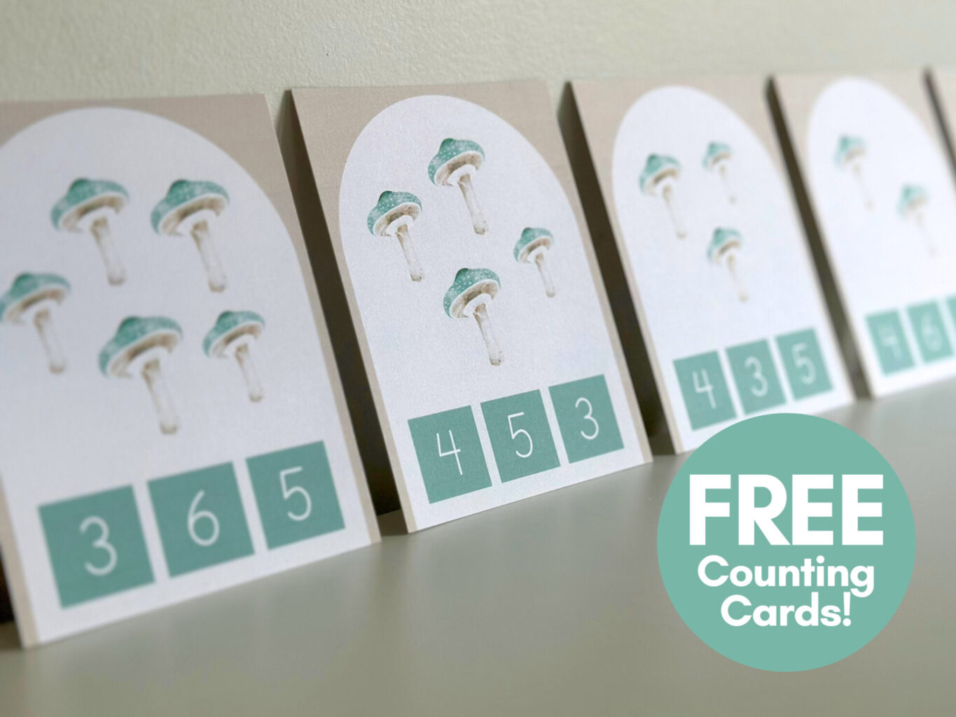 Free Printable Toadstool Counting Cards - How Wee Learn