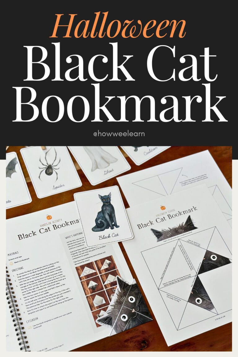 Halloween Origami Bookmark Black Cat Printable How Wee Learn