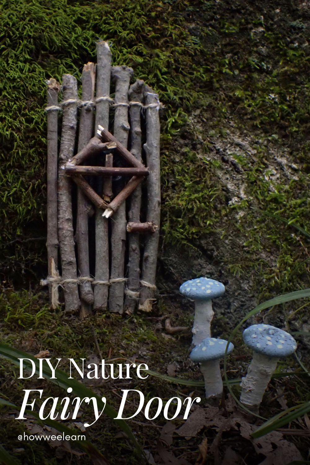 DIY Nature Fairy Door: How to make a fairy door from sticks and strings.