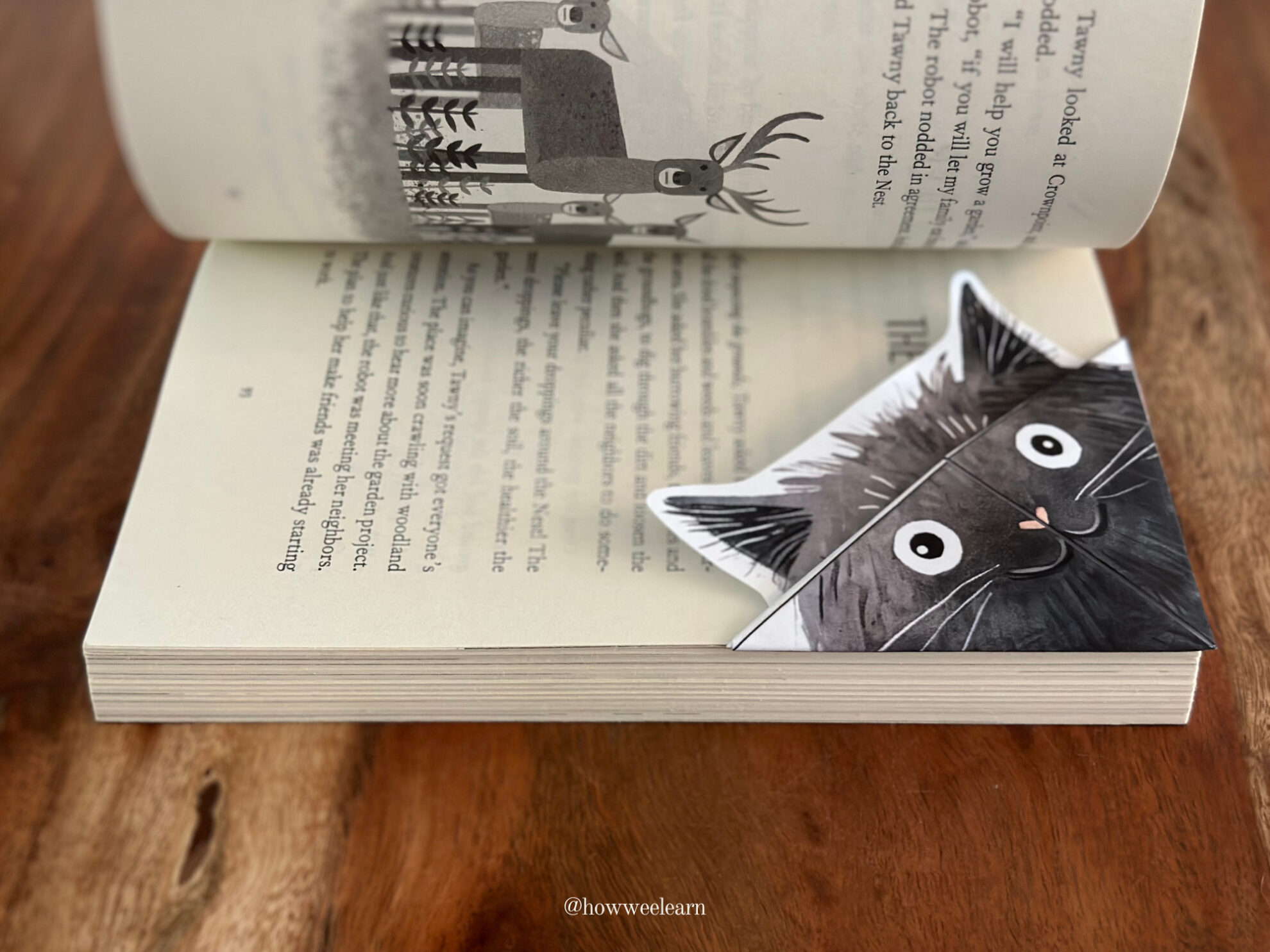 Black Cat Origami Bookmark