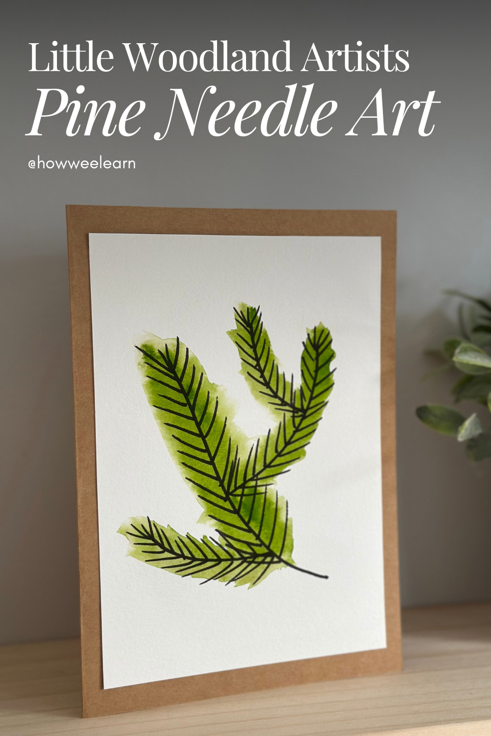 Watercolor Pine Needle Christmas Art Project