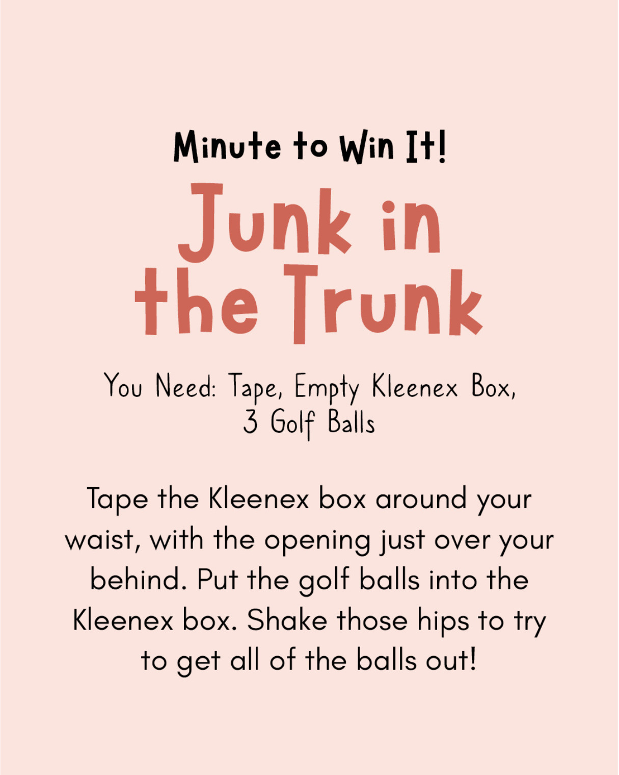 Minute to Win It Games for Families: Junk in the Trunk