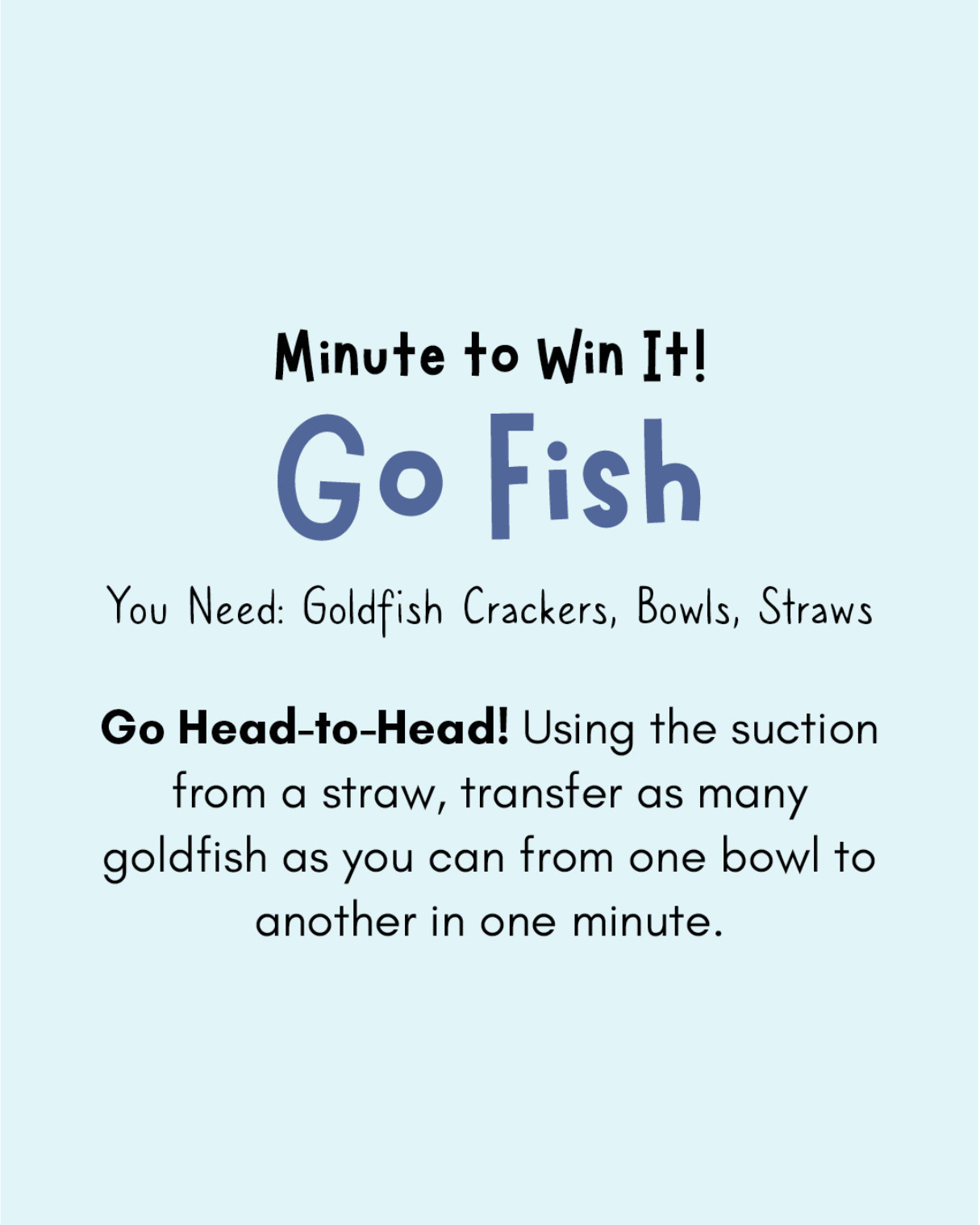 Minute to Win It Games for Families: Go Fish