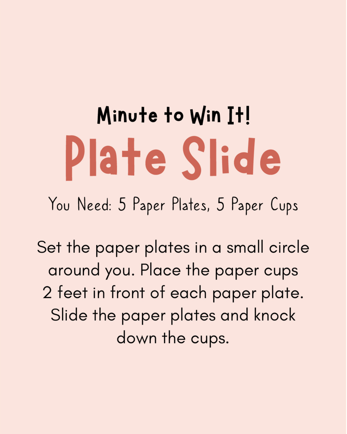 Minute to Win It Games for Families: Plate Slide