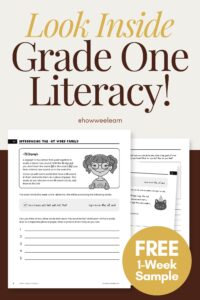 Look Inside Grade One Literacy: Free 1-Week Sample