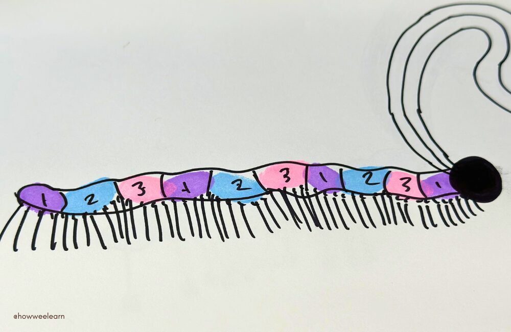 Fingerprint Art for Preschoolers - Caterpillar