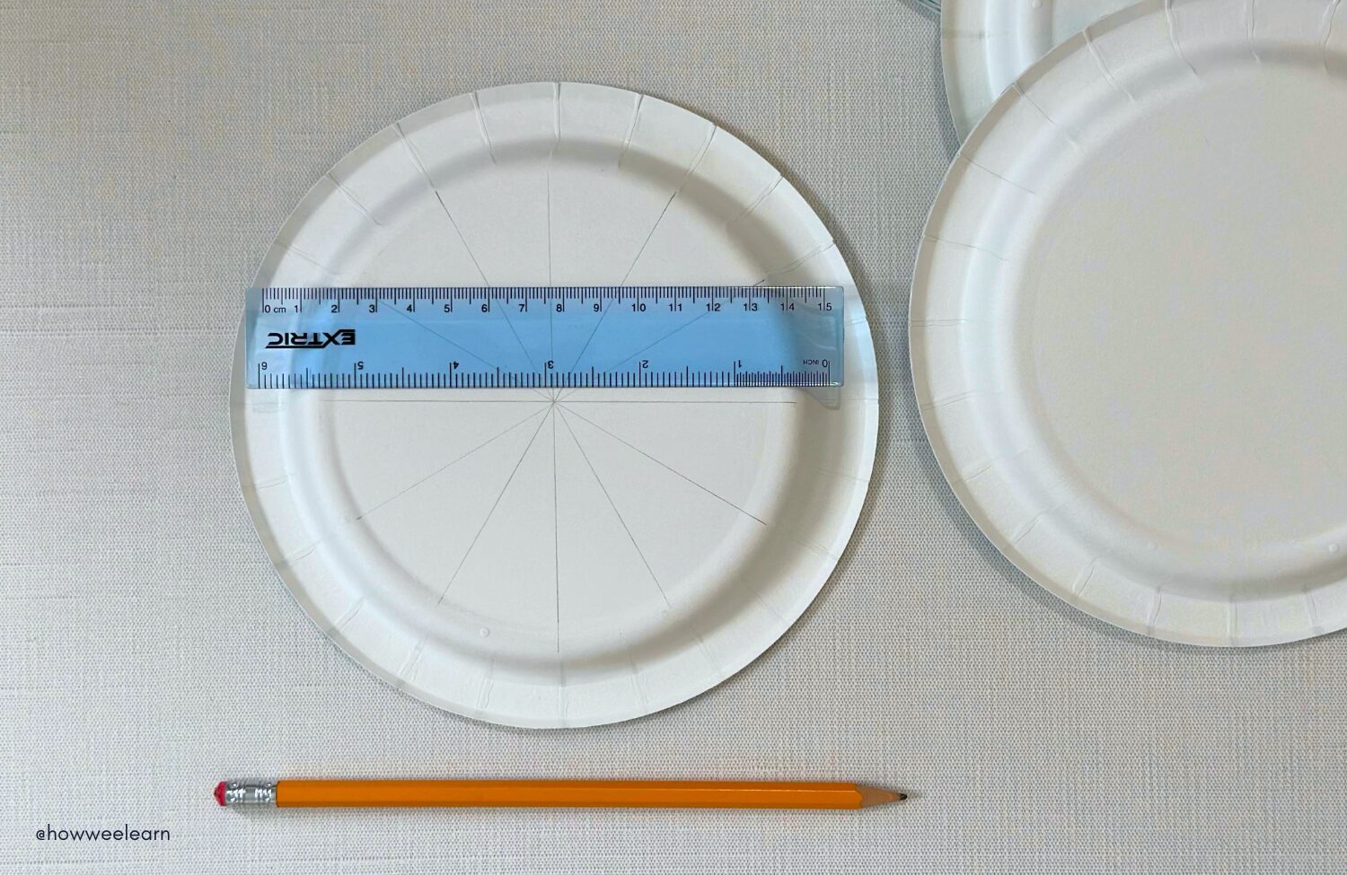 Dividing a paper plate into 12 equal sections