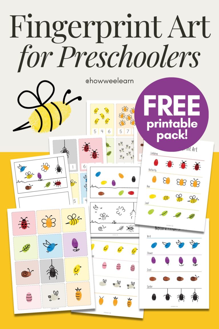 Fingerprint Art for Preschoolers | Free Printable Pack - How Wee Learn