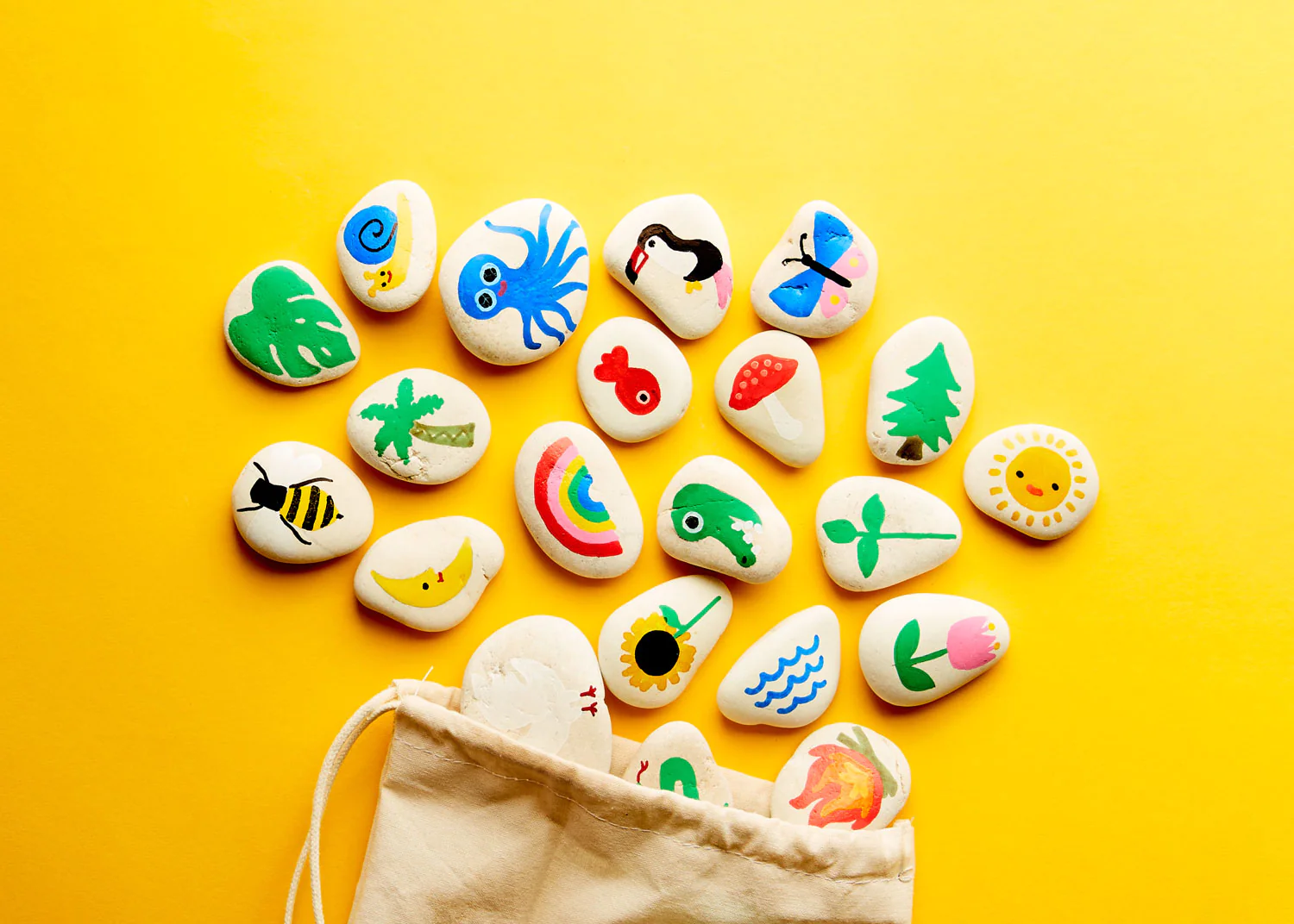 painted story rocks for a summer camp craft