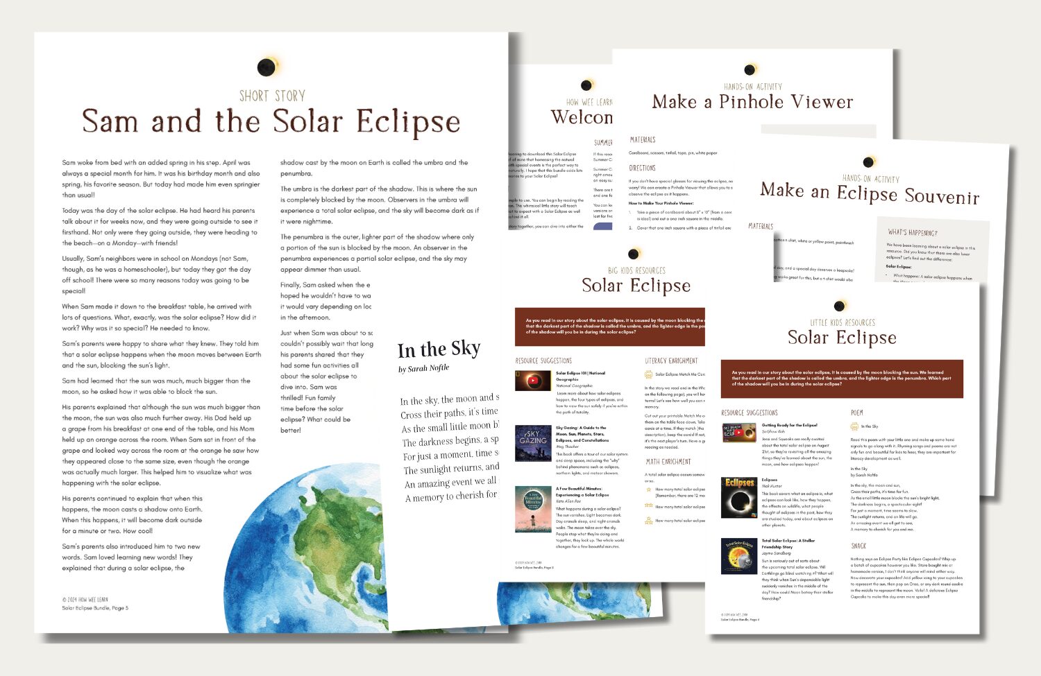 Solar Eclipse Activity Bundle for 2-12 Year Olds, Free Printable