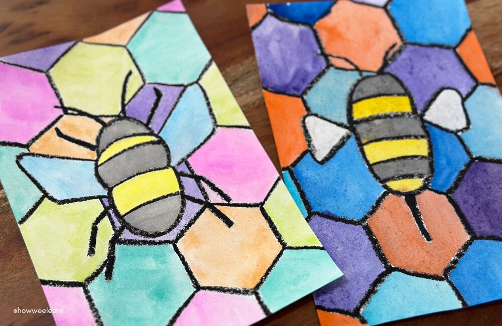 Watercolor and Crayon Resist Bee Art Project