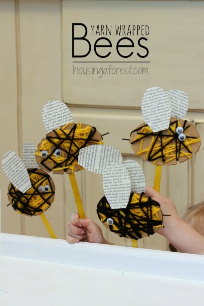 Yarn wrapped bees craft