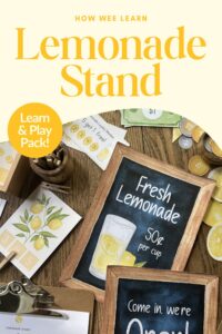 How Wee Learn Lemonade Stand Learn & Play Pack, photo of lemonade stand pretend play printables