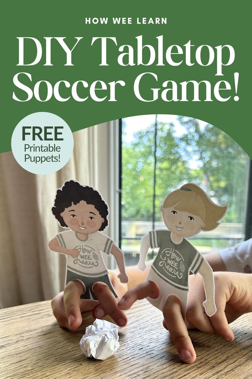 DIY Tabletop Soccer Game with Free Printable Puppets