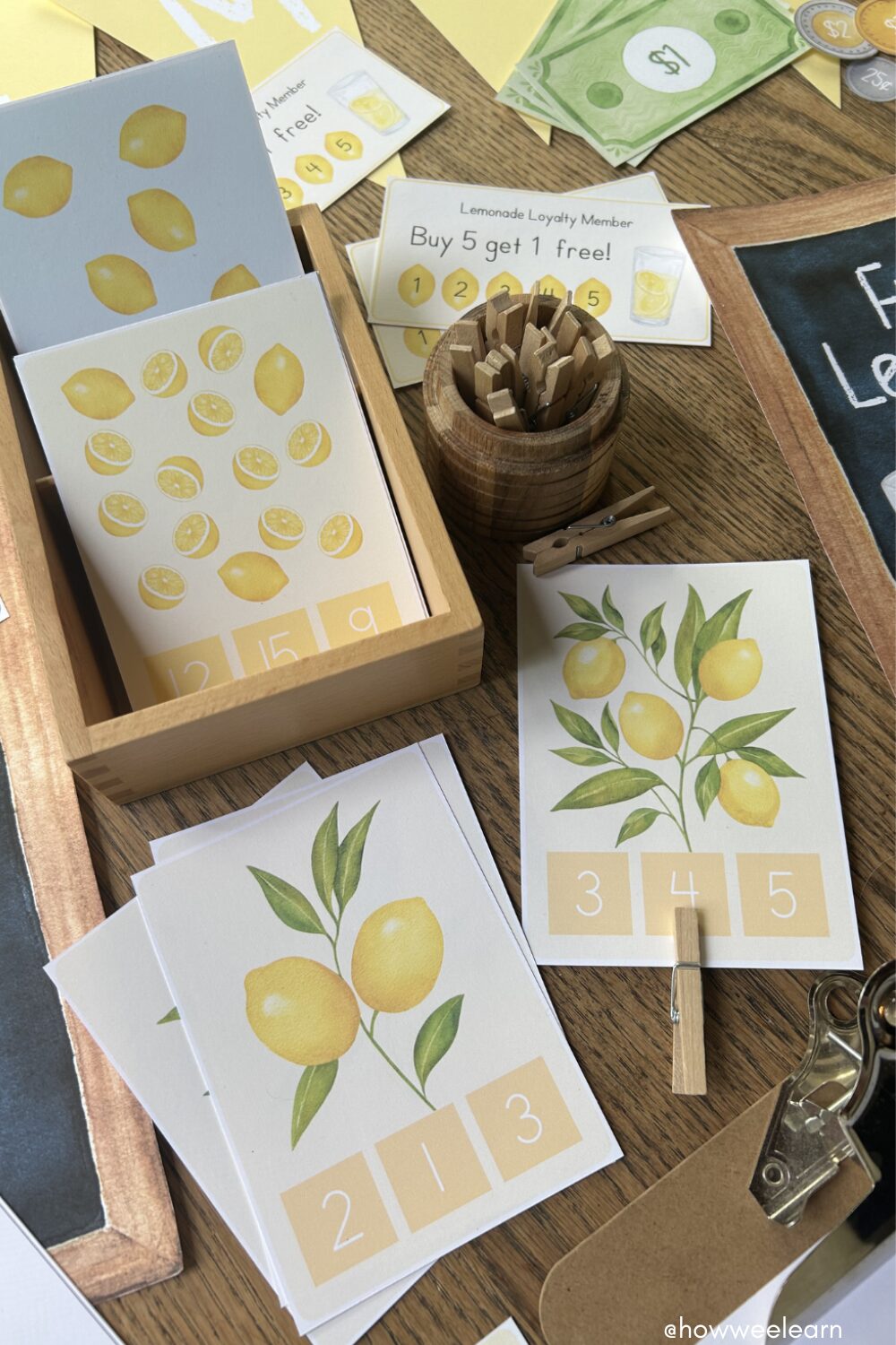 Lemonade Counting Cards included in this Learn and Play pack