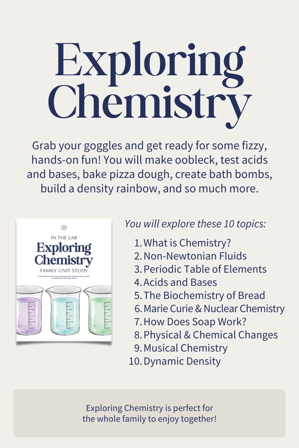 Topics included in Exploring Chemistry Unit Study