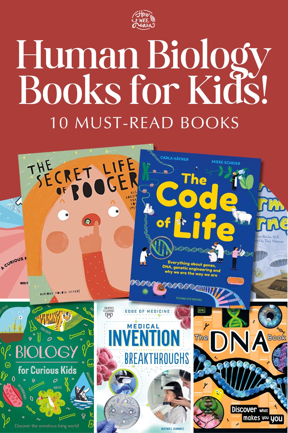 Covers of various Human Biology Books for Kids