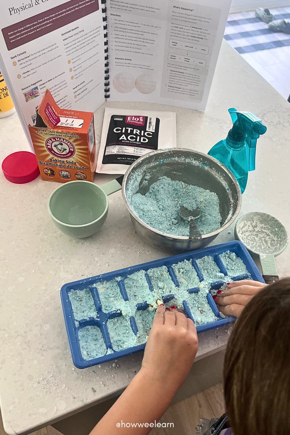 Making Bath Bombs in an ice cube tray