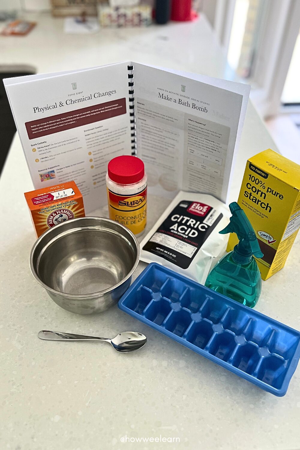 Materials needed to make bath bombs